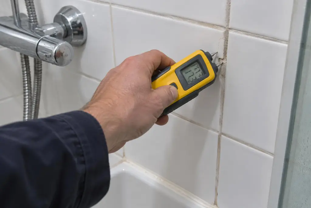 Lekdetectie Laren – vochtmeter op badkamertegels bij de douche